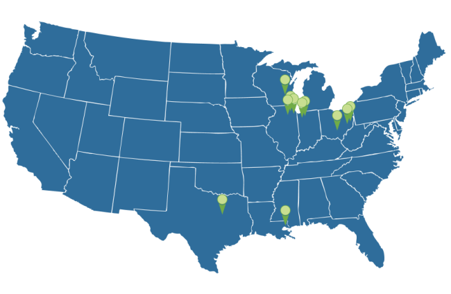 MSI Espress locations on a US map